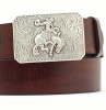 M and F Western Product N2471002 Men's Standard Belt in Brown Tumbled Cow with Fancy Buckle